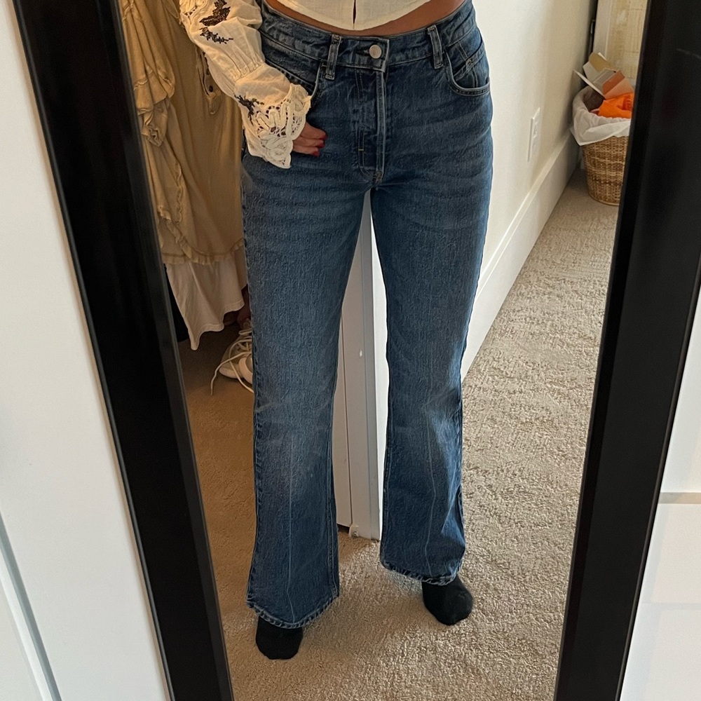 Free people never worn flare medium wash jeans